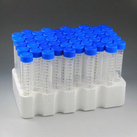 15 ml Polypropylene PP General Use Centrifuge Tubes, Blue Screw Caps