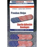 Vinyl KidsStrip Bandages Freedom Flag 3/4" x 3" 60/Bx 24Bx/Cs