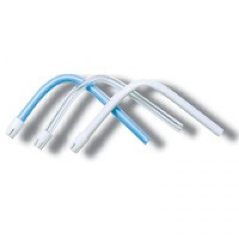 Saliva Ejectors Blue Opaque W/ White Tips 100/bg